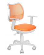 Кресло детское Бюрократ Ch-W797, обивка: сетка/ткань, цвет: оранжевый/оранжевый TW-96-1