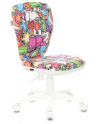 Кресло детское Бюрократ KD-W10, обивка: ткань, цвет: мультиколор, рисунок маскарад