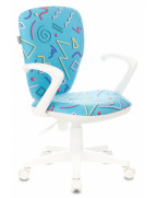 Кресло детское Бюрократ KD-W10AXSN, обивка: ткань, цвет: голубой