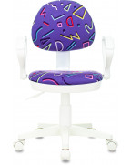 Кресло детское Бюрократ KD-3/WH/ARM, обивка: ткань, цвет: фиолетовый