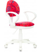 Кресло детское Бюрократ KD-3/WH/ARM, обивка: ткань, цвет: розовый