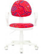 Кресло детское Бюрократ KD-3/WH/ARM, обивка: ткань, цвет: розовый