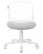 Кресло детское Бюрократ CH-W296NX, обивка: сетка/ткань, цвет: белый, рисунок гусин.лапка Morris-1