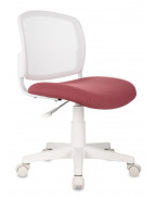 Кресло детское Бюрократ CH-W296NX, обивка: сетка/ткань, цвет: белый/розовый 26-31