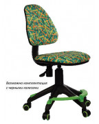 Кресло детское Бюрократ KD-4-F, обивка: ткань, цвет: зеленый, рисунок карандаши