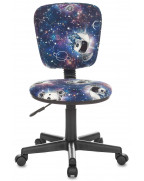 Кресло детское Бюрократ CH-204NX, обивка: ткань, цвет: синий, рисунок космопузики