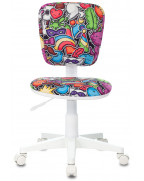 Кресло детское Бюрократ CH-W204NX, обивка: ткань, цвет: мультиколор, рисунок маскарад