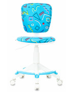 Кресло детское Бюрократ CH-W204/F, обивка: ткань, цвет: голубой