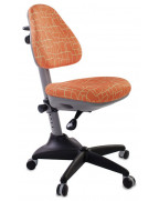 Кресло детское Бюрократ KD-2, обивка: ткань, цвет: оранжевый, рисунок жираф
