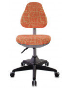 Кресло детское Бюрократ KD-2, обивка: ткань, цвет: оранжевый, рисунок жираф