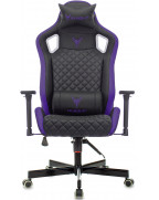  Кресло игровое Knight Outrider, обивка: эко.кожа, цвет: черный/фиолетовый, рисунок ромбик