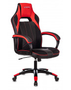 Кресло игровое Zombie VIKING 2 AERO, обивка: текстиль/эко.кожа, цвет: черный/красный