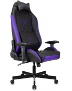 Кресло игровое Knight Explore, обивка: эко.кожа, цвет: черный/фиолетовый, рисунок ромбик