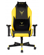 Кресло игровое Knight Neon, обивка: эко.кожа, цвет: черный/желтый, рисунок соты