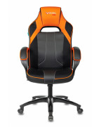 Кресло игровое Zombie VIKING 2 AERO, обивка: текстиль/эко.кожа, цвет: черный/оранжевый