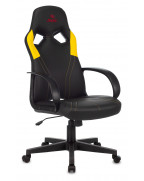 Кресло игровое Zombie RUNNER, обивка: эко.кожа, цвет: черный/желтый