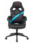 Кресло игровое Zombie DRIVER, обивка: эко.кожа, цвет: черный/голубой