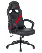 Кресло игровое Zombie DRIVER, обивка: эко.кожа, цвет: черный/красный
