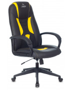 Кресло игровое Zombie 8, обивка: эко.кожа, цвет: черный/желтый