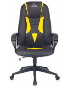 Кресло игровое Zombie 8, обивка: эко.кожа, цвет: черный/желтый