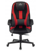 Кресло игровое Zombie 9, обивка: текстиль/эко.кожа, цвет: черный/красный