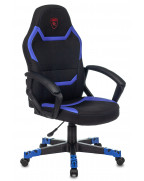 Кресло игровое Zombie 10, обивка: текстиль/эко.кожа, цвет: черный/синий