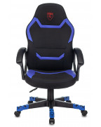 Кресло игровое Zombie 10, обивка: текстиль/эко.кожа, цвет: черный/синий