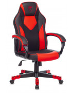 Кресло игровое Zombie GAME 17, обивка: текстиль/эко.кожа, цвет: черный/красный