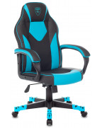 Кресло игровое Zombie GAME 17, обивка: текстиль/эко.кожа, цвет: черный/синий