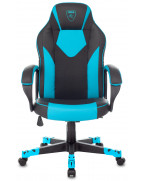 Кресло игровое Zombie GAME 17, обивка: текстиль/эко.кожа, цвет: черный/синий