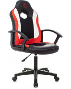 Кресло игровое Zombie 11LT, обивка: текстиль/эко.кожа, цвет: черный/красный