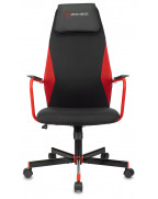 Кресло игровое Zombie ONE, обивка: ткань, цвет: черный/красный/черный