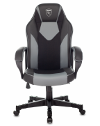 Кресло игровое Zombie GAME 17, обивка: текстиль/эко.кожа, цвет: черный/серый