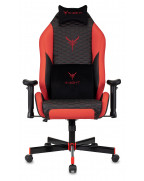 Кресло игровое Knight Neon, обивка: эко.кожа, цвет: черный/красный, рисунок соты
