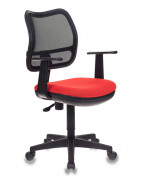 Кресло Бюрократ Ch-797AXSN, обивка: сетка/ткань, цвет: черный/красный 26-22