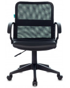 Кресло Бюрократ CH-590, обивка: эко.кожа/сетка, цвет: черный/черный