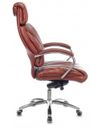 Кресло руководителя Бюрократ T-9904NSL, обивка: кожа, цвет: светло-коричневый