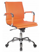 Кресло руководителя Бюрократ CH-993-Low, обивка: эко.кожа, цвет: оранжевый