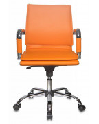 Кресло руководителя Бюрократ CH-993-Low, обивка: эко.кожа, цвет: оранжевый