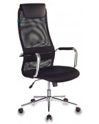 Кресло руководителя Бюрократ KB-9N, обивка: сетка/ткань, цвет: черный TW-11
