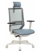 Кресло руководителя Бюрократ EXPERT, обивка: сетка/ткань, цвет: серый/голубой 38-405