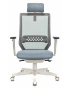 Кресло руководителя Бюрократ EXPERT, обивка: сетка/ткань, цвет: серый/голубой 38-405