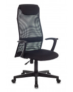 Кресло руководителя Бюрократ KB-8, обивка: сетка/ткань, цвет: черный TW-11